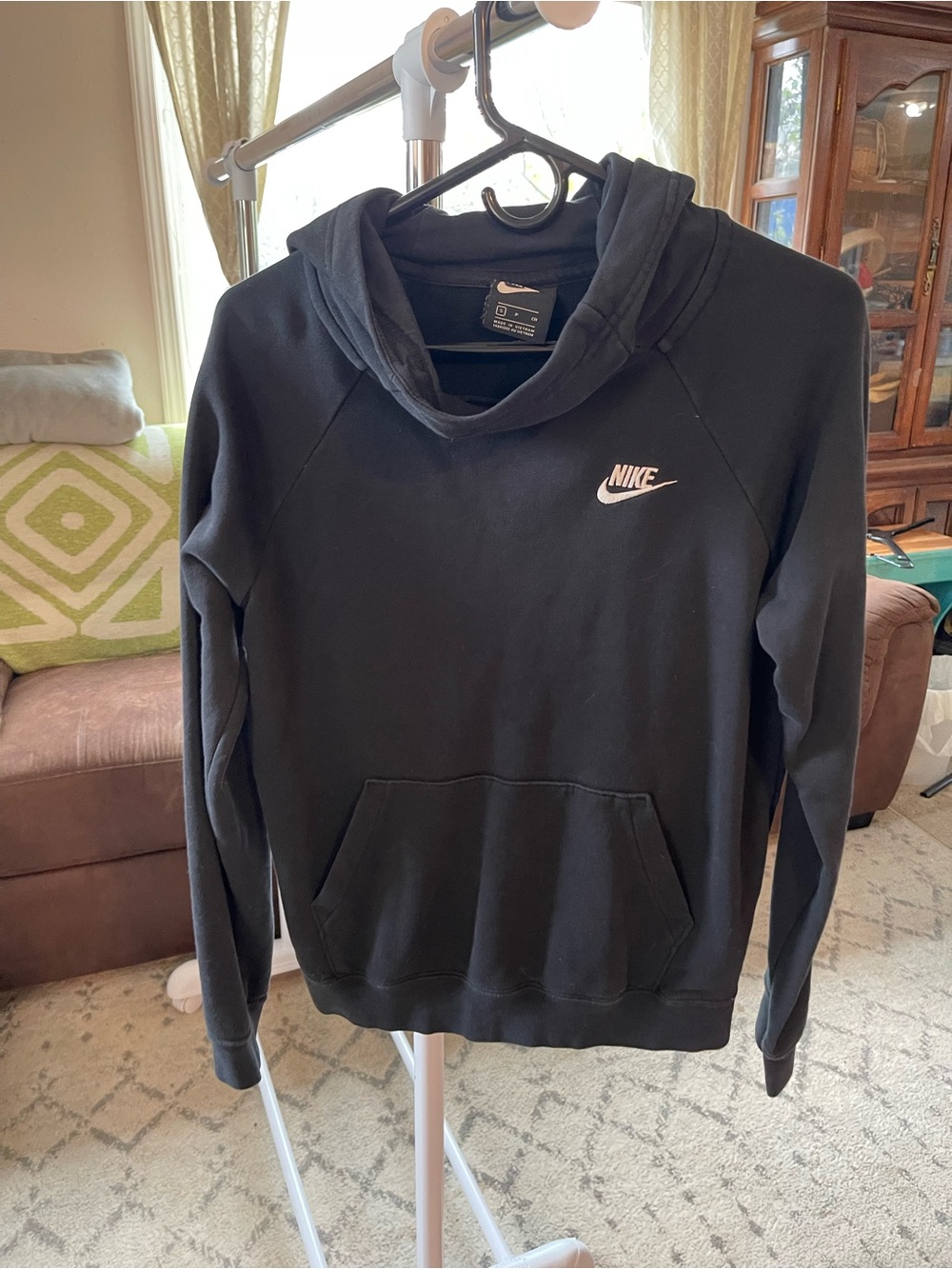 Nike Black Hoodie with White Swoosh Logo